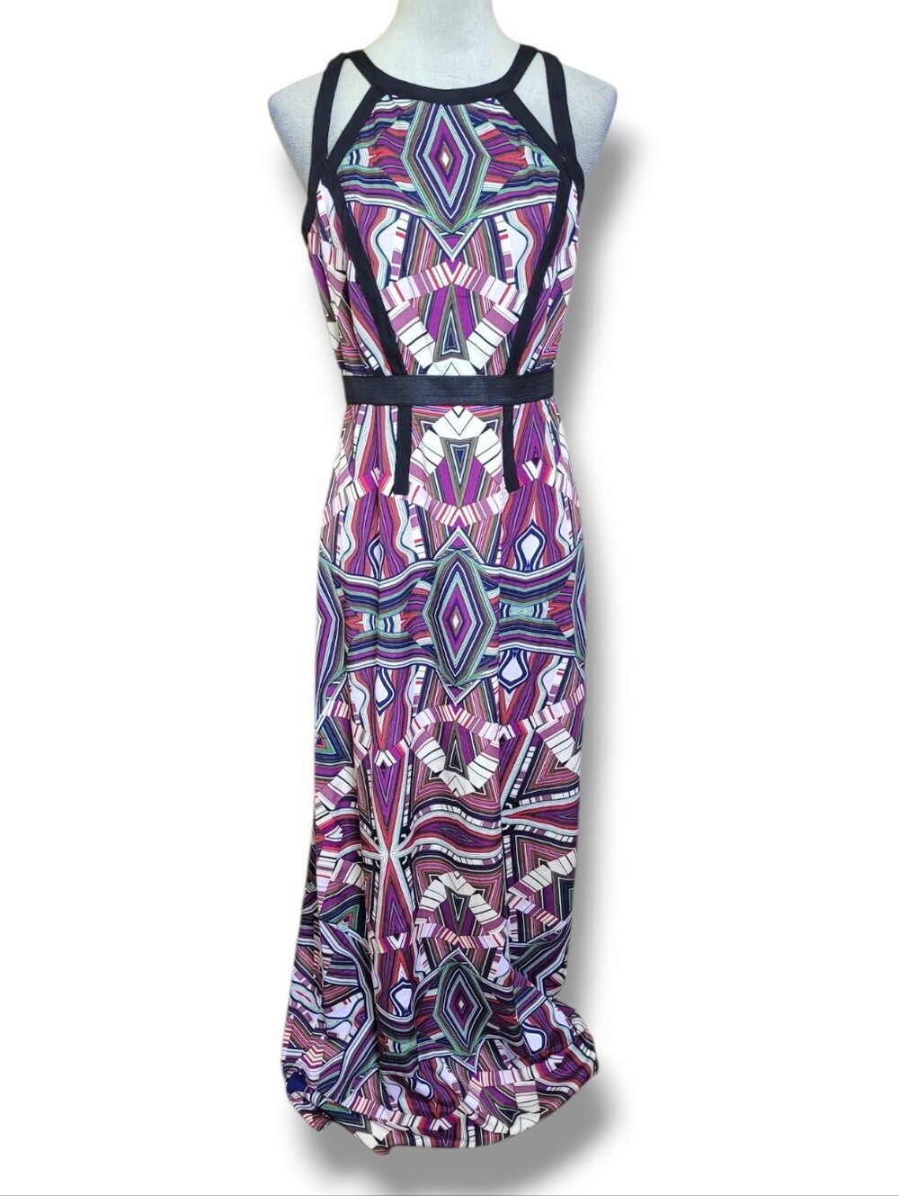 Sabine Lunaria Maxi Dress • Size Small Colorful Mirror Print NWT